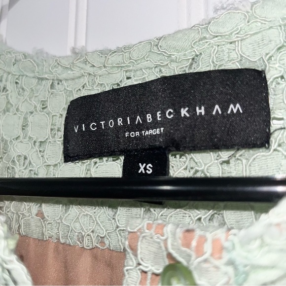 Victoria Beckham For Target Size XS lace long sleeve mint color dress - Picture 4 of 6